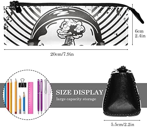 Laiyuhua Преносна стилска торба со моливчиња Пу кожа пенкало Компактен патент торбички, козметичка торба канцеларија додаток Организатор