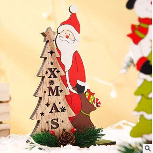 XIOS 2022 LED декоративни дрвени батерии Божиќни светла Дедо Мраз креативно снежно момче дома декор стакло Меморијален украс