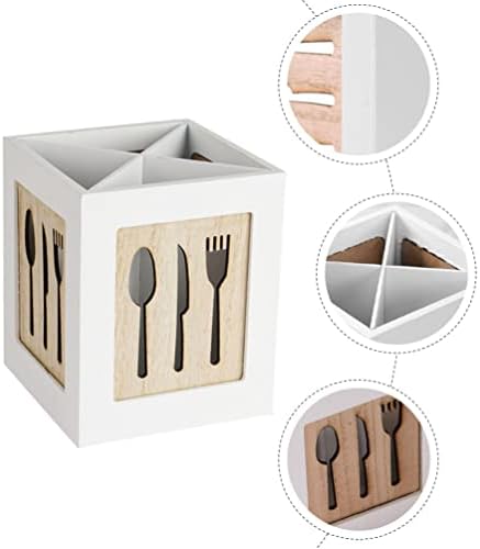 Luxshiny кујнски декор дрвен држач за јадење, држач за јадење, кујнски прибор за јадење кутија лажица вилушка нож сад за кујна