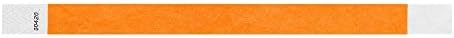 РЕЦЕКО НЕОН Портокалово TYVEK РЕЦЕРБИ ЗА НАСТАНИ - 500 брои ¾ „x ​​10“ - Водоотпорна рециклирана удобна солза отпорна на солзи