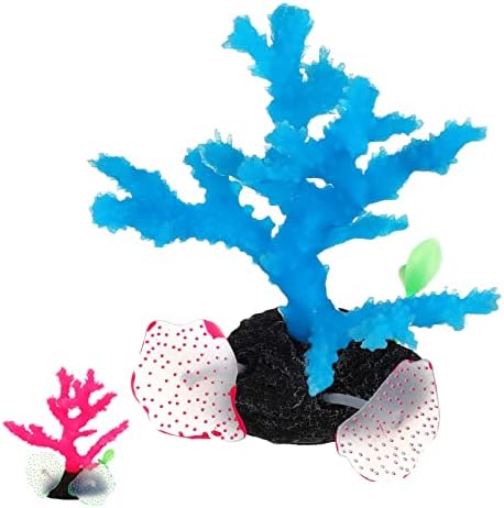 Ipetboom 2 парчиња блескав ефект вештачко корално симулација корално растение светлечки силиконски корални аквариум пејзажи украси за декорација