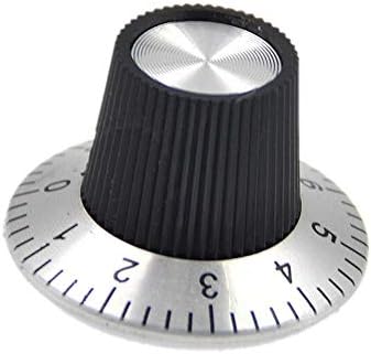 Скала со метално копче за потенциометар од 10 парчиња со бирање за ротационо капаче од 6мм вратило 0-9 скала