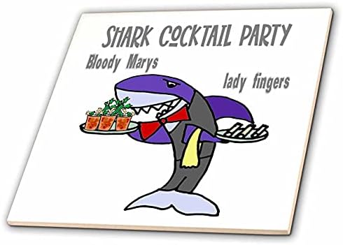 3дроза Симпатична Забава Ајкула Келнер Служат Крвави Мери и дама прсти Плажа Игра На Зборови-Плочки