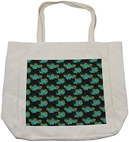 Торба за тропско купување во Амбесон, Плумерија Палма и Монстера лисја, еколошка торба за еднократно користење за намирници плажа