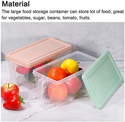 uxcell Пластични Контејнери За Складирање Храна СО Капаци ЗА Рачка 4 ПАРЧИЊА, Организатор За Складирање Храна Организатор На Фрижидер Со