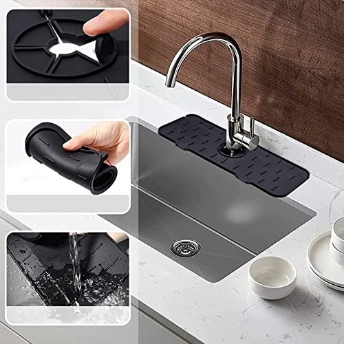 HQSGDMN 4 парчиња силиконски тапа со вода за лов, мат, тапа за кујнски мијалник, countertop на Splash Pransh Partop, мијалник за мијалник зад