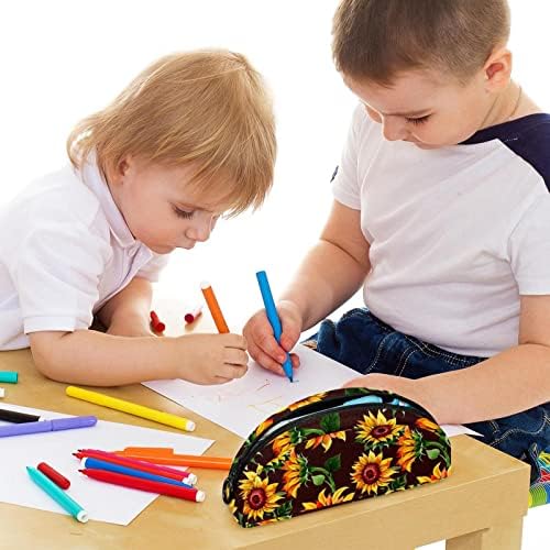 Случај со моливи на геерот, торбичка за моливи, кутија за пенкало, торбичка за пенкало, мала торбичка за моливи, сончогледово цветна уметност