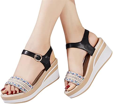 Мода пролет и лето, жени сандали со клин -потпетици платформа за лесни женски сандали со големина 11W