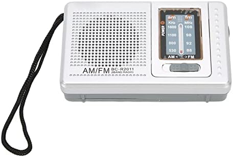 Radios, AM FM радио батерија управувана вградена во звучникот Преносен џеб радио за надворешно патување сребро сиво