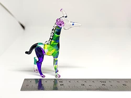 Sansukjai Giraffe Минијатурни фигурини животни рачно насликани разнесени стаклени уметности колекционерски подарок