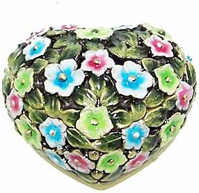 Срцеви цвеќиња мини накит кутија цветна шарка со колекционерска колекционерска кутија за декорација на пилула