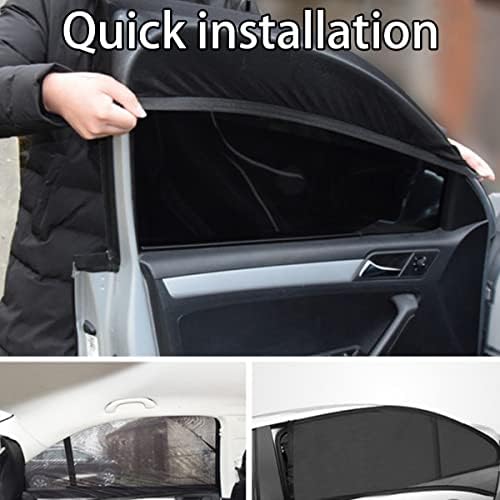 Blilo Car Window Sun Shade, 4 компјутери за сонце за автоматски странични предни и задни прозорци, капакот за дишење на мрежи за UV