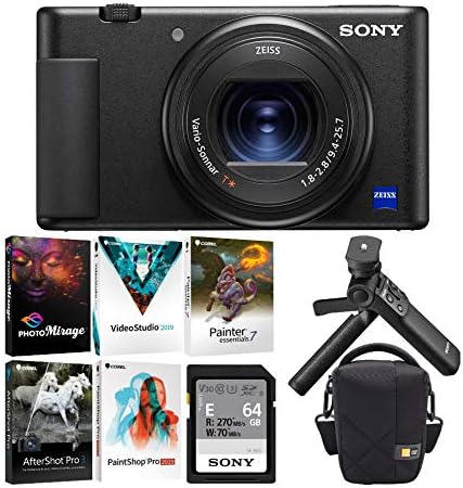 Sony ZV-1 пакет на дигитални фотоапарати со Corel Sute Suite V3, комплет за додаток на Vlogger и CPL-103 Compact System Camera Camera
