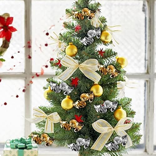 Божиќна декорација на xios 2022 Божиќни украси 2 см златни и сребрени Божиќни sвона DIY украси Пендирант Божиќ