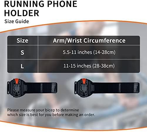 「Оптимизиран2023」 Држач на телефонски рачки за трчање, ротација на 360 ° и држач за мобилни телефони на зглобот на зглобот за одење за