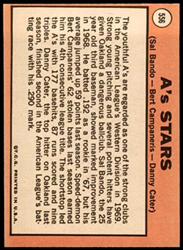 1969 Topps 556 Aвездите на A'sвездите Сал Бандо/Берт Кампанерис/Дани Катер Оукланд Атлетика екс/МТ Атлетика