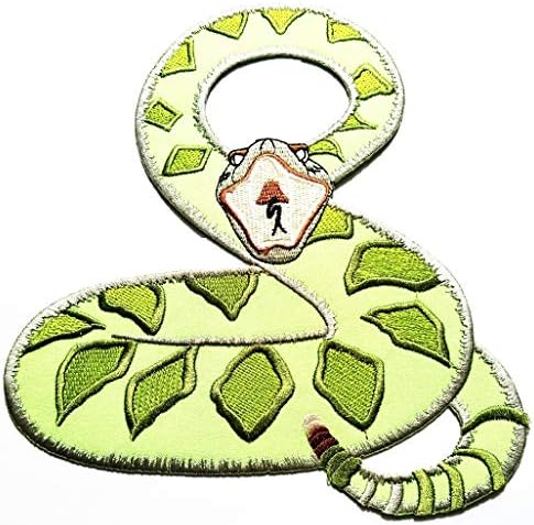 Закрпи на нипитхоп големи џамбо жолти змии, цртан филм за диви животни, железо на закрпи, цртан филм везови значки за шиење детска облека