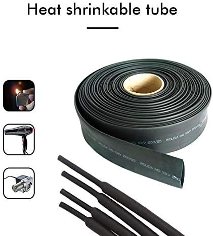 Заштитен кабел за кабел од кабел од црна топлина, асортиман на цевка за намалување на топлината, изолирана заштитник за конектор