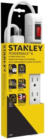 Стенли 30006 PowerMax 6-Outlet Power Strip, бела