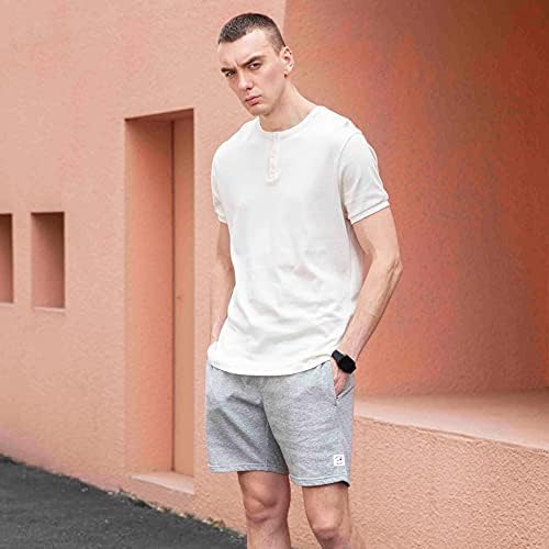 Maamgic Mens Suth Shorts 7 Над тренингот за вежбање на коленото салон за салони со џебови со патенти