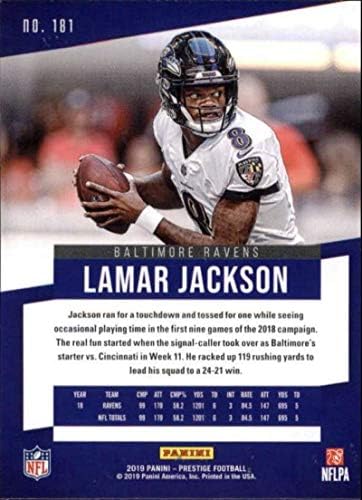 2019 Panini Prestige Xtra Points Blue 181 Lamar Jackson Baltimore Ravens NFL Football Trading Card