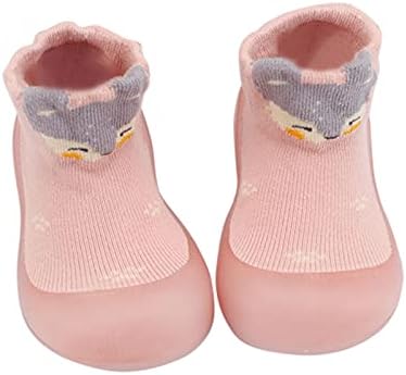 Дете за бебиња девојчиња момчиња чорап чевли еластични затворени влезни новороденчиња, први пешаци цртани мачки меки единствени гумени