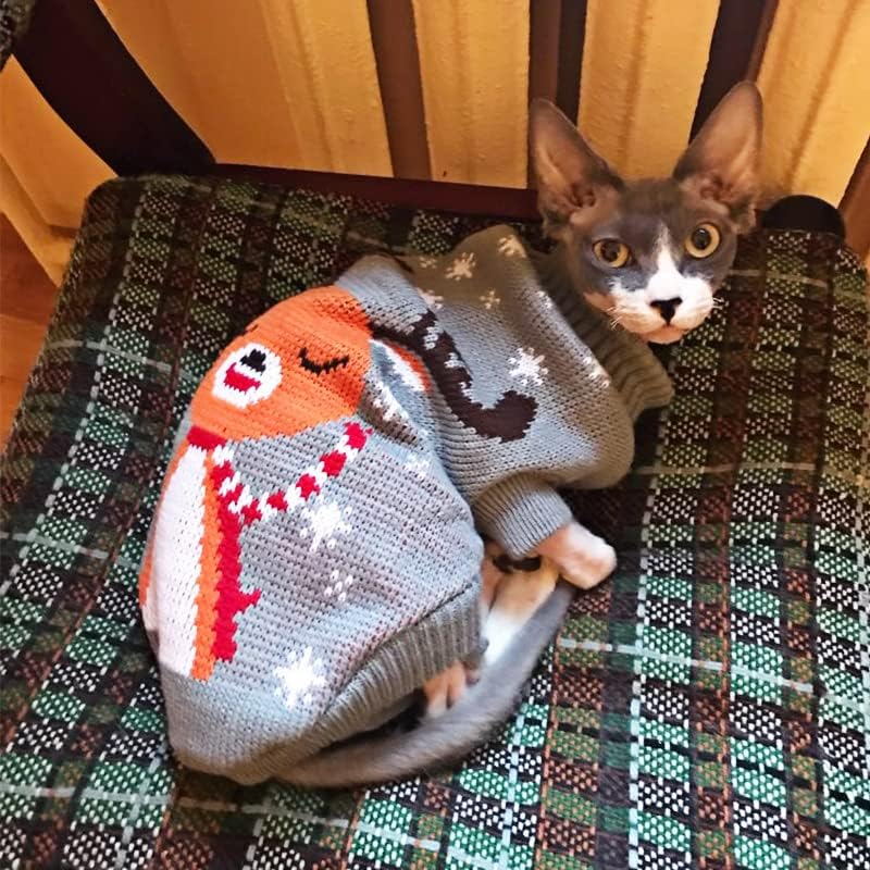 Божиќна мачка кучиња џемпер пуловер зимска кучиња облека за мали кучиња јоргијки кутре јакна домашно милениче облека убранка