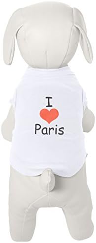 Мираж Миленичиња Производи 10-Инчен Сакам Париз Екран Печатење Кошули За Домашни Миленици, Мали, Бели