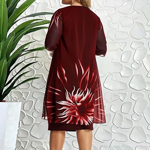 Женски деловен обичен фустан жени 2023 Нова дама елегантна плетење чипка од чипка фустан плус големина летни фустани медиум