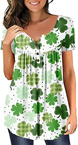 Гуфесф Св Патрикс Денот кошула за жени со краток ракав ирски графички шамарички графички маички смешни среќни маички против вратот