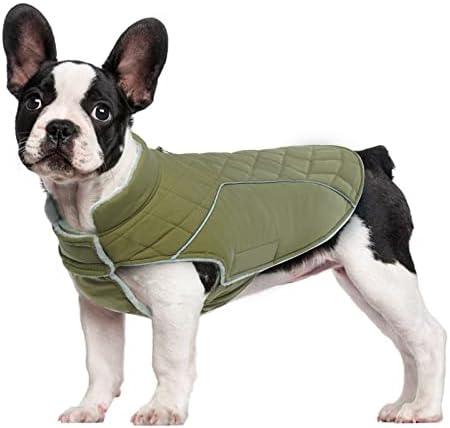 Зимска јакна од кучиња Лелепет, кучиња ладно временско палто со обвивка од руно, рефлексивно ветерно кучиња елек, реверзибилна облека