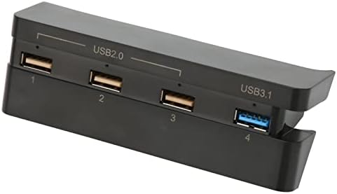 HAOX USB Продолжување Полнач, LED Индикатор Продолжување Центар Контролер 4 Порта Пренослив За Тенок Игри Конзола