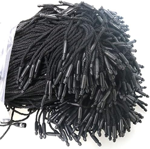 Welwik 200pcs 8 инчи црна памучна облека за подароци цена, жица висечка јаже за заклучување игла за заклучување на јамка за прицврстување