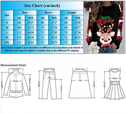 Трендовски џемпери за жени 2022 Божиќ Божиќ, отпечатено врвови со долги ракави