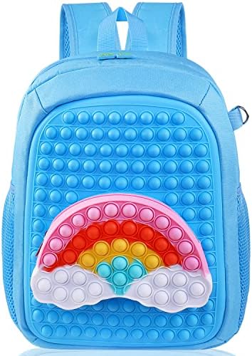 EJOICH POP ON IT ранец за момчиња за девојчиња, голем капацитет Fidget играчки ранец Виножито поп рамо торба поп -училишта за книги
