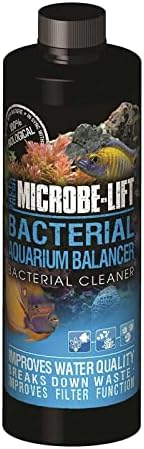 Микроб-лифт бактериски чистач и баланс за резервоари и аквариуми и аквариуми со сол и свежа вода, го намалува органскиот отпад и спречува