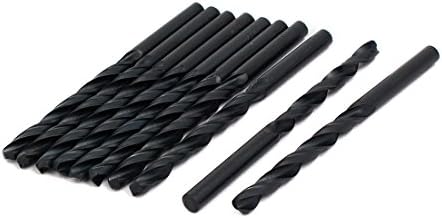 Држач за алатка Aexit 5.2mm DIA алатка со должина од 85мм HSS Spiral Flute Dright Dright Drib Bit Bit Black Black 10PCS модел: 76AS22QO53