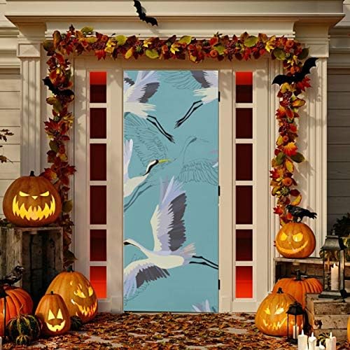 Enevotx врата уметност што покрива прекрасна класична благородна птица лебеди врата декоративна покривка Издржлива ткаенина врата wallид
