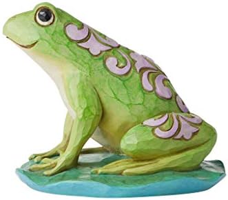 Enesco Jim Shore Heartwood Creek Frog на минијатурна фигура од крин, 3 инчи, зелена