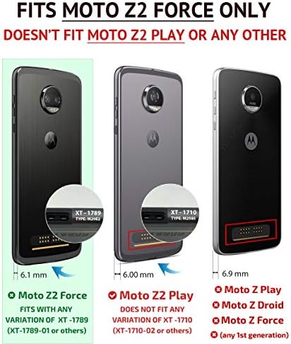 CaseWe-Motorola Moto Z2 Сила Заштитни Браник Случај Покритие/Компатибилен Со Мото Модови - Сите Мат Црна