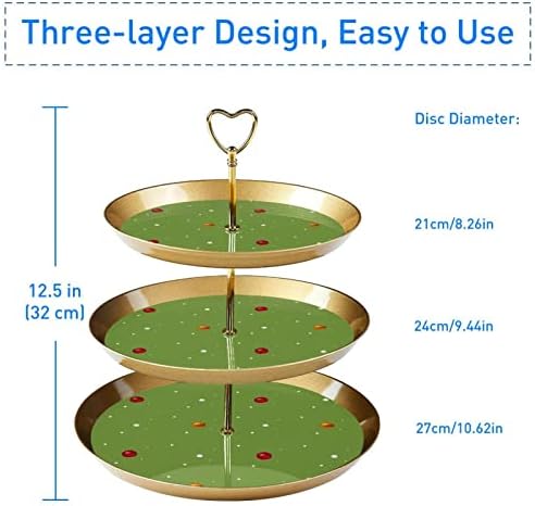 Штанд за Кекси од 3 Нивоа, Кула За Прикажување Кекси За Пециво, Чинија За Сервирање Кула За Десерт За Свадбен Роденден Декор Божиќ