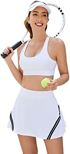 BMJL женски плетенски тенис здолниште со високи атлетски голф-голф со шорцеви