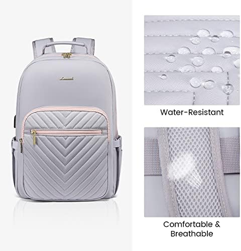 Lavevook лаптоп ранец за жени 17,3 инчи, симпатична женска чанта за ранец за ранец, професионална лаптоп компјутерска торба, водоотпорен