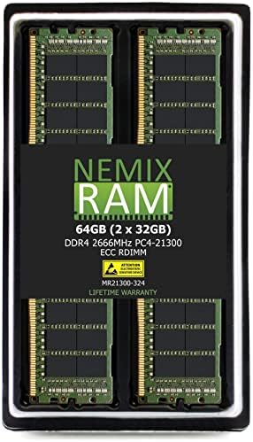 Nemix RAM меморија 64 GB DDR4-21300 PC4-2666 ECC RDIMM Регистрирана надградба на меморија за Dell PowerEdge R440 Rack Server