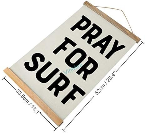 Винмеа платно wallид што виси моли за сурфање дрвена рамка банер wallидна уметност знак декор