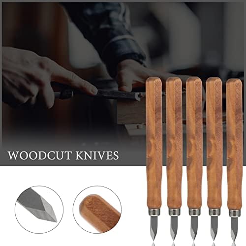 Doitool 5 парчиња обележување на нож за дрво - Тенки нож за обележување на двојно двојно наклон - алатка за скриптирање на дрво