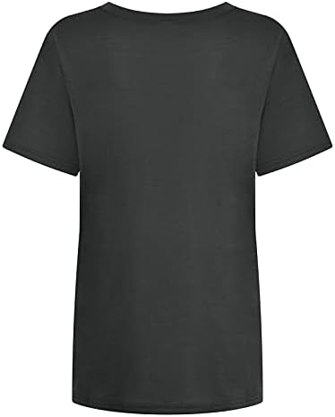 V маички за вратот за жени, женски врвови за печатење на змејови со кратки ракави, екипаж на екипажот 2023 блуза