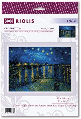 Риолис го брои комплетот за вкрстено бод 15 x10,25 -Сари ноќ над Рона/Ван Гог -Р1884