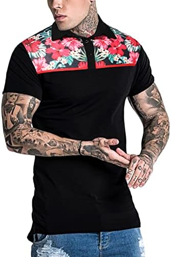 Даупанзес машка роза со кратки ракави со кратки ракави со цвеќиња од маичка со цвеќиња од цвеќиња од цвеќиња
