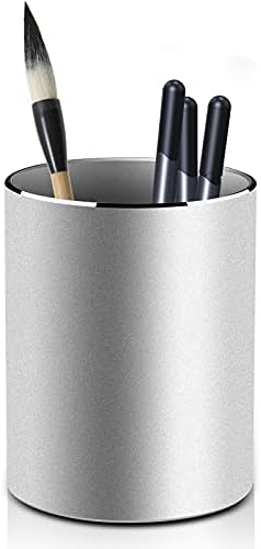 Држач за метали за моливче за пенкало Enusung за биро, алуминиумски молив чаша, тркалезно пенкало, десктоп канцелариски материјали